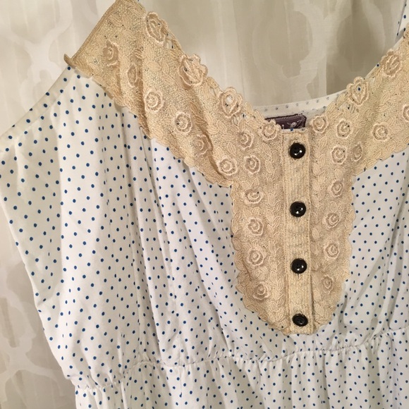 $18/2+ Free People Dress Floral Dot Strappy Lace - Picture 4 of 8